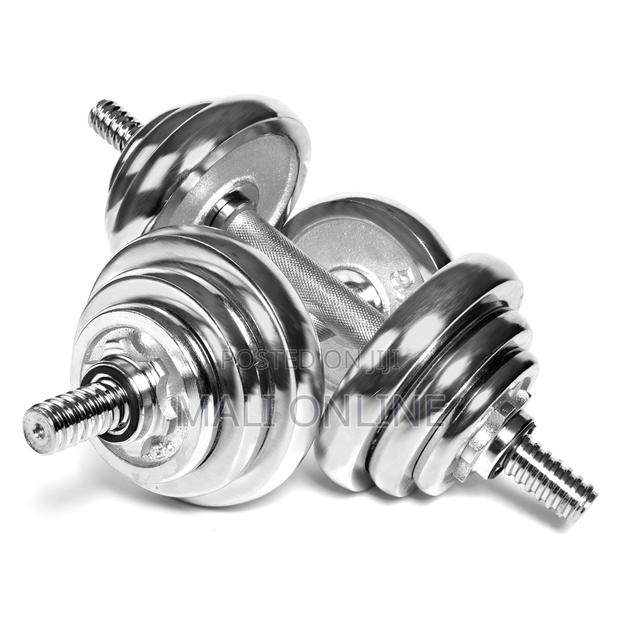 30kg Dumbbell Set Weight-Lifting Plate Steel Barbell Chrome