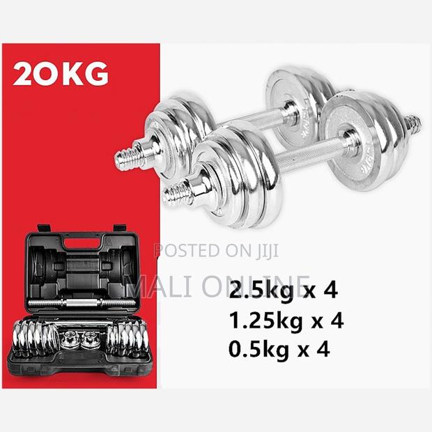 20kgdumbbell Set Weight-Lifting Plate Barbell Chrome Dumbbel