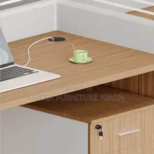 Workstations:2-Person Staff Brown Workstation Desk-Storage