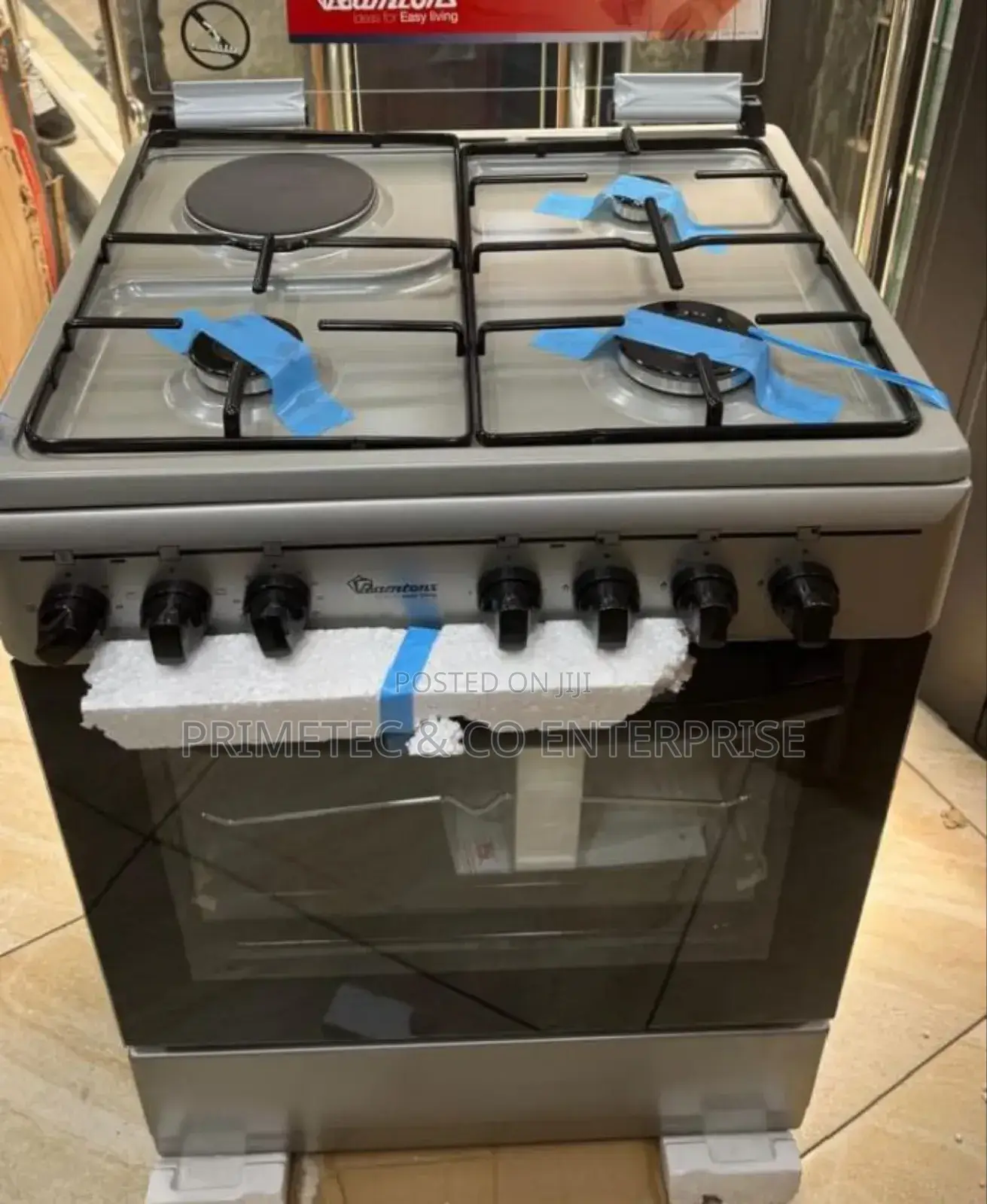 Ramtons 3g+1e 60x55 Silver Cooker - Rc/706 (1yr Wrty).