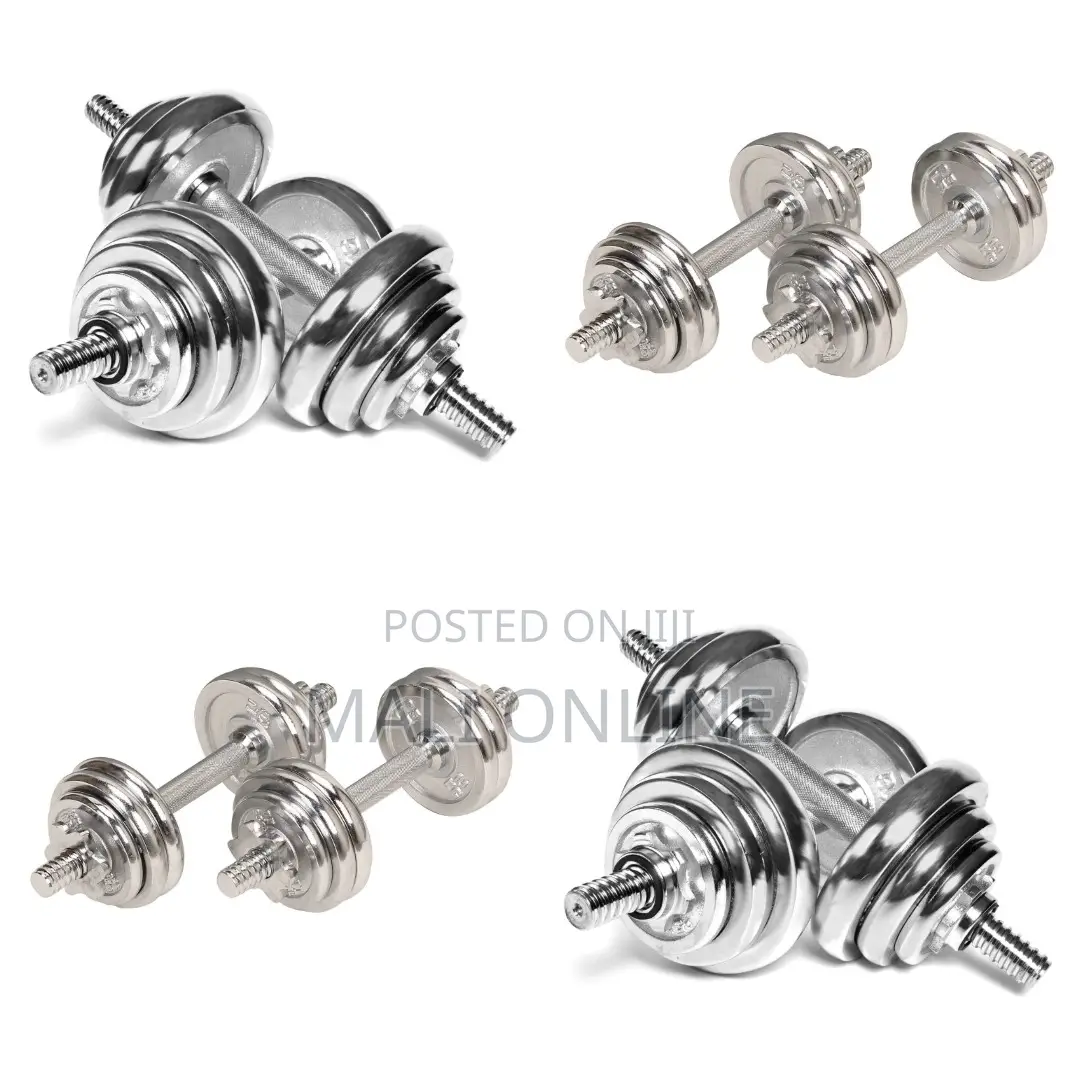 Adjustable Chrome Dumbbell Set Steel Barbell Weight Plates 10kg