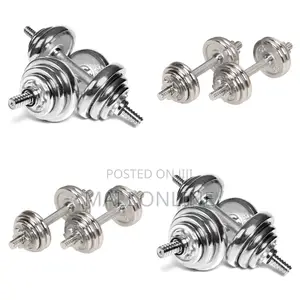Adjustable Chrome Dumbbell Set Steel Barbell Weight Plates 10kg