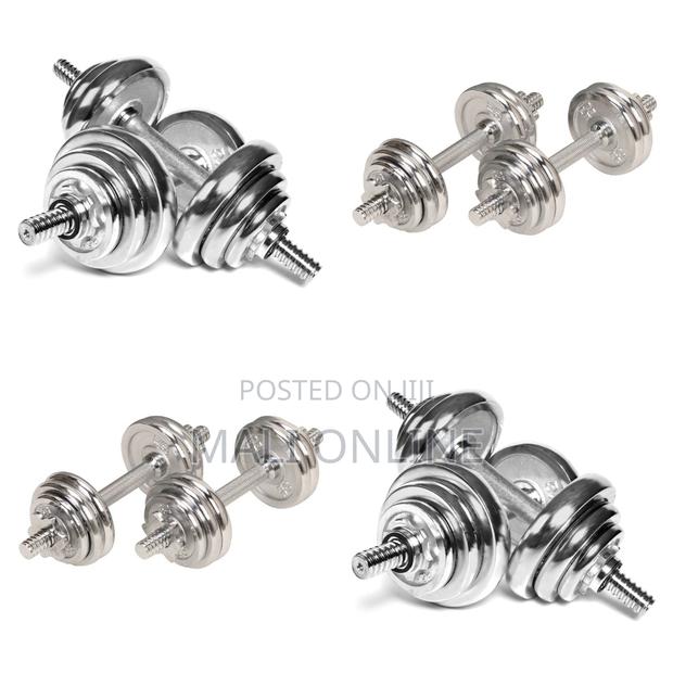 Adjustable Chrome Dumbbell Set Steel Barbell Weight Plates 10kg