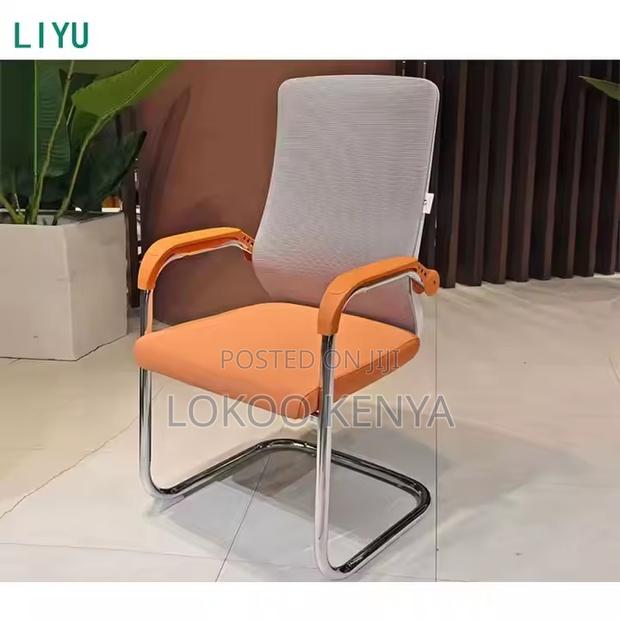 Office Chair: Modern Designer High Back Chaise White Mesh - thumbnail 4