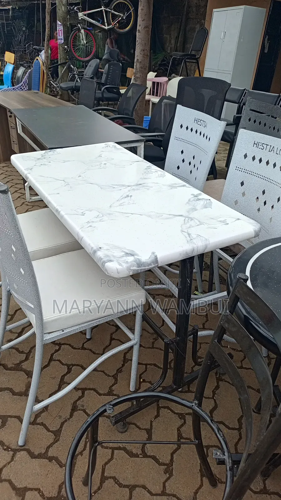 White Powder Coated Chairs and Tables