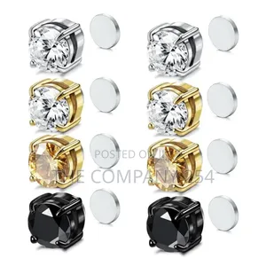 Unisex Quality Iced Magnetic No Piercing Ear Stand Ear Ring
