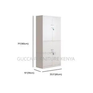 Cabinets:Adjustable Shelfs Four Door Metallic Office Cabinet
