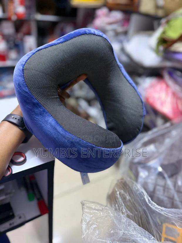 Blue/Grey Micro Fibre Travel Neck Pillows