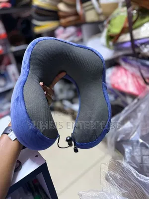 Blue/Grey Micro Fibre Travel Neck Pillows