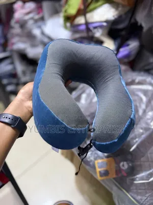 Dark Blue/Grey Neck Micro Fibre Material Neck Pillows/