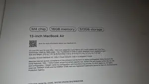New Laptop Apple MacBook Air 16GB Apple M4 SSD 512GB