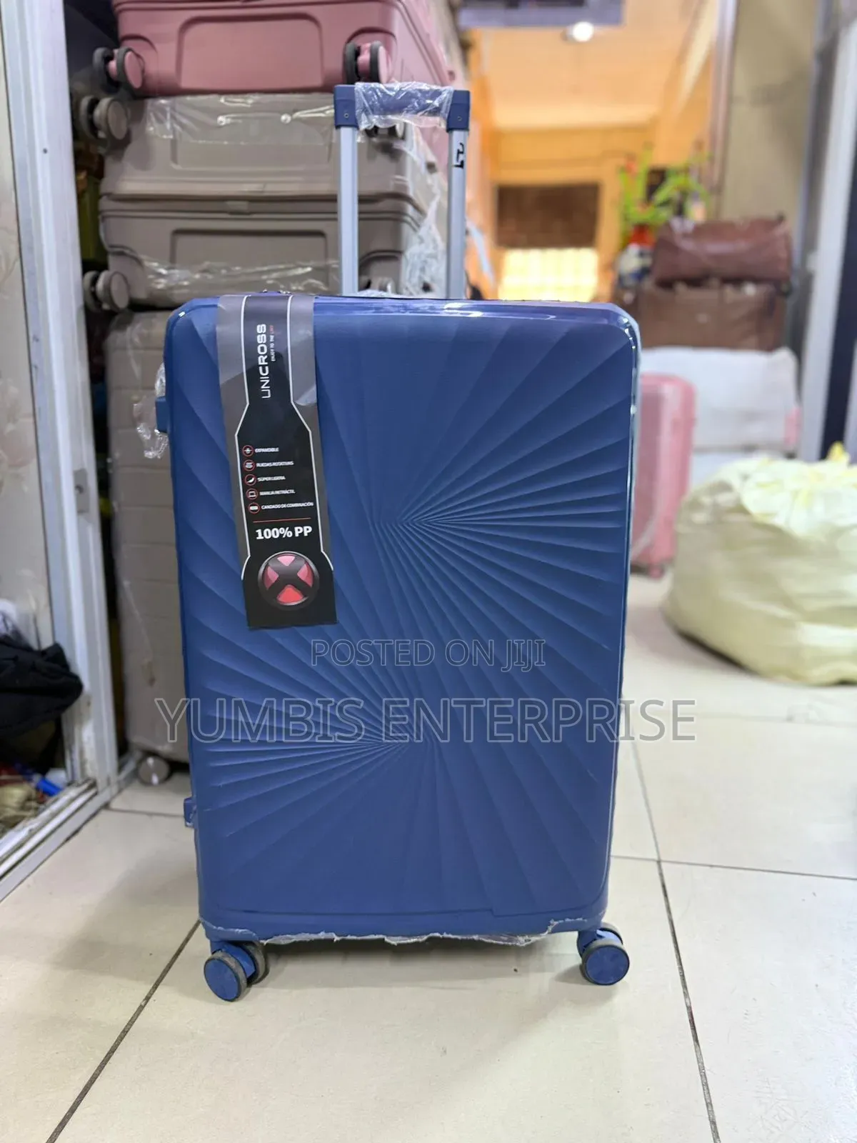 Blue Navy Larg Size Rubber Suitcase 