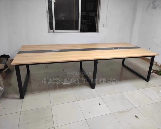 Office Table: Simple Modern Negotiation Wood Table-2400mm - thumbnail 2