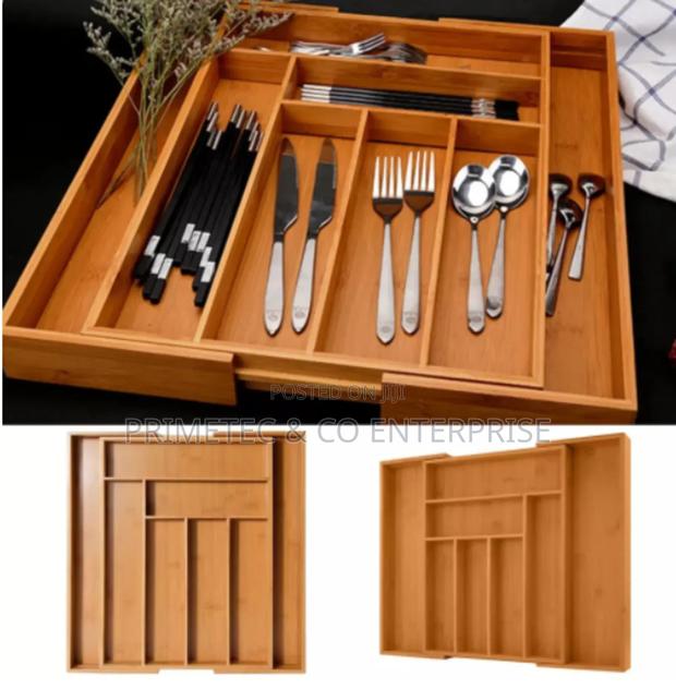 Multifunctional Bamboo Drawer Organizer