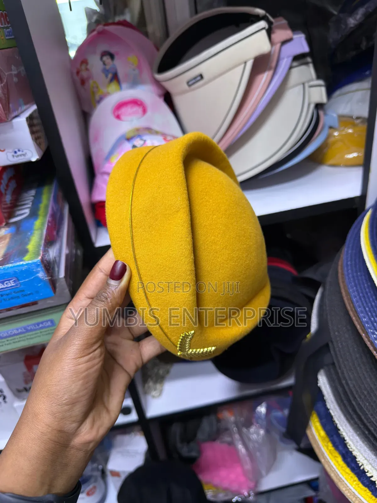 Mustard Yellow Air Hostess Hats