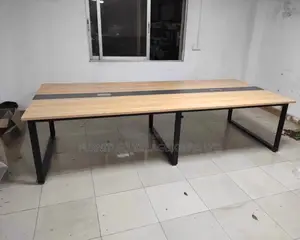Office Table: Modern 2.4m Discussion Room Table-Steel Frame