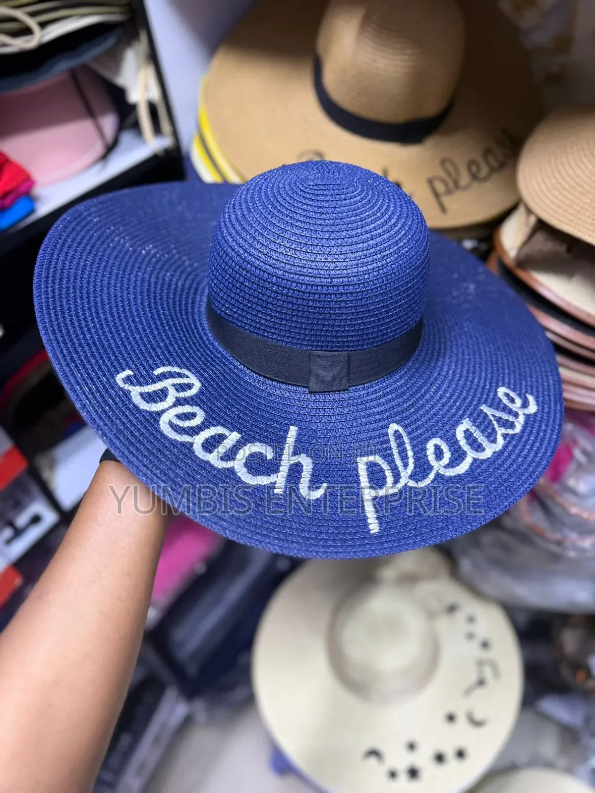 Navy Blue Quality Beach Please Women's Hats for the Beach