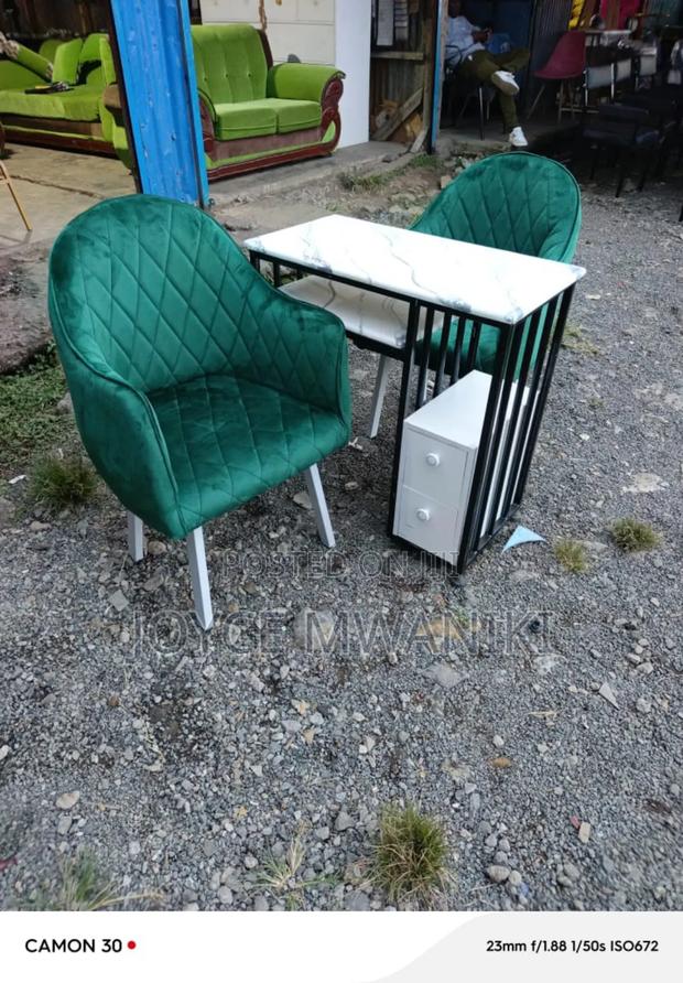 Manicure Set, Marble Table, Green Seats - main view