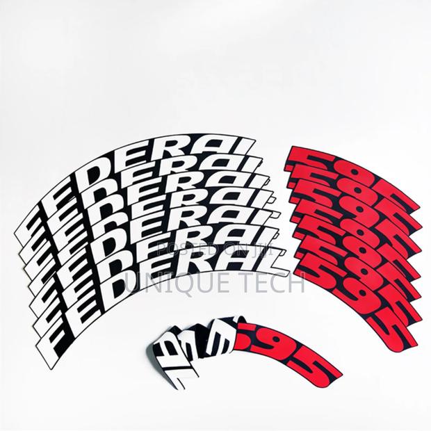 8pcs Federal Car Tyre Stickers – Bold Sporty Finish