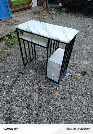 Marble Nail Table, Black and White