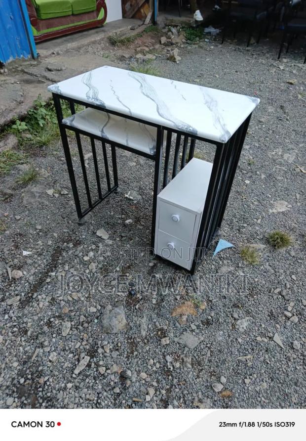 Marble Nail Table, Black and White - main view