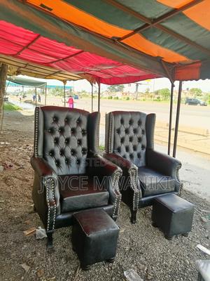 2 Pedicure Black Leather Seats Plus Stools - thumbnail 2