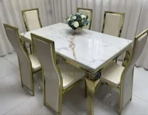 Modern 6 Seater Marble Dining Table