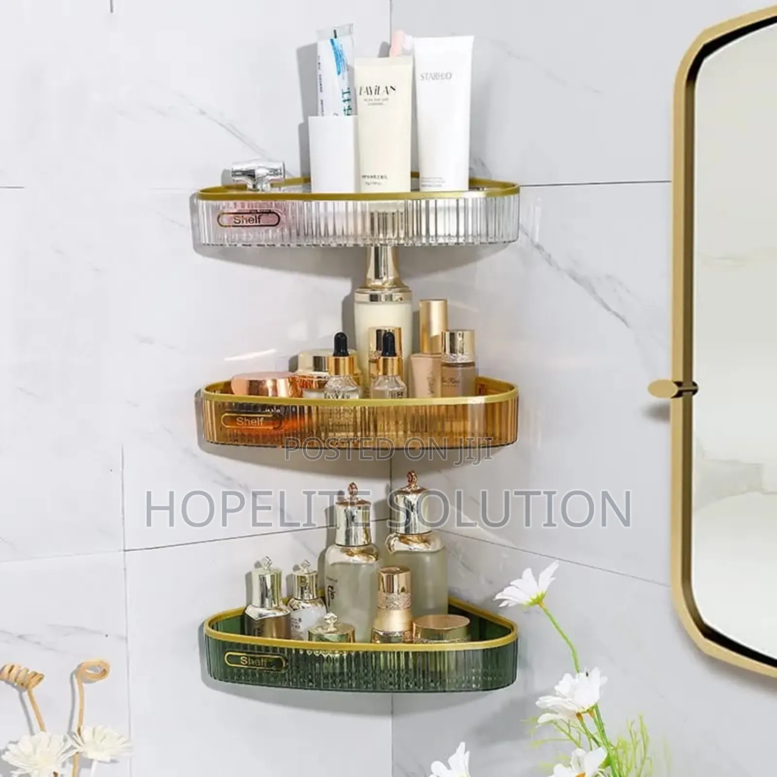 Acrylic Bathroom Corner Shelf