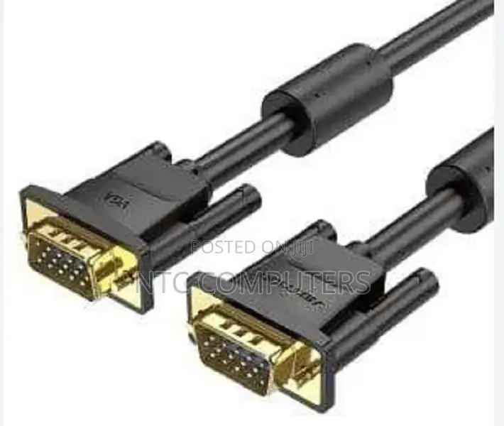 Vga(3+6) Male to Male Cable With Ferrite Cores 5m Black