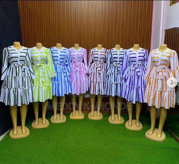 Lime/Blue/White Stripe Skater Dress