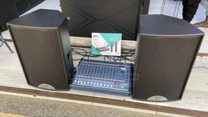 Complete Sound System Mixer + 2 15inch Speaker/Wireless Mic - main view