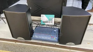 Complete Sound System Mixer + 2 15inch Speaker/Wireless Mic