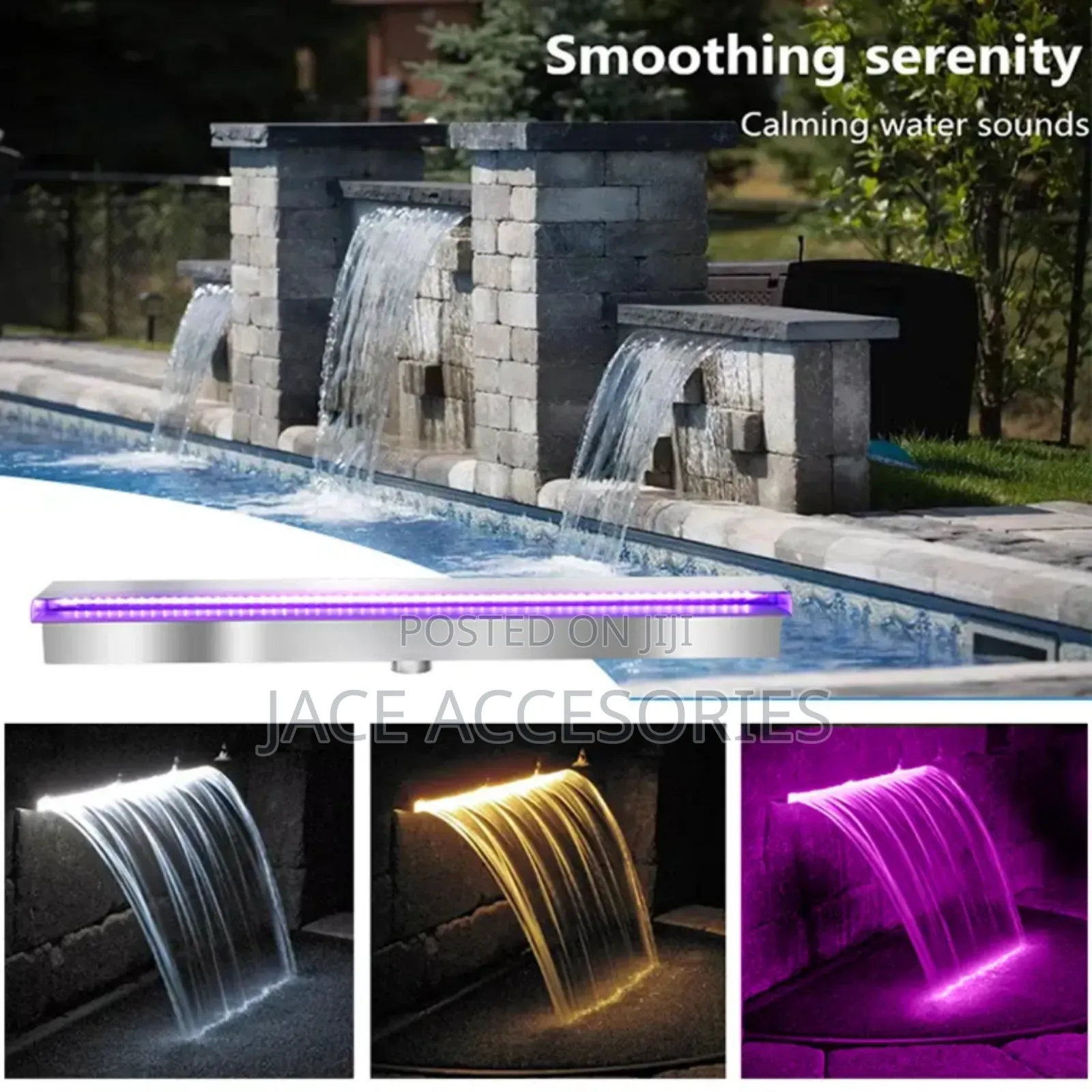 Pool , Wall Waterfall Descent Stainless Steel