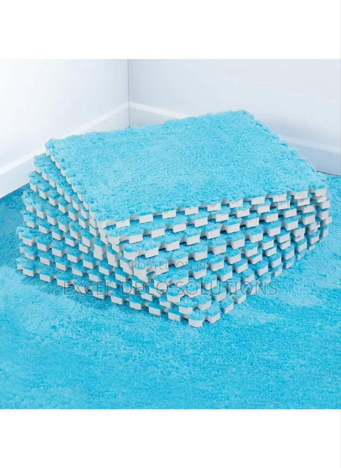 Interlocking Exercise Mats With Edge Trim