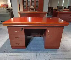 Office Desk:1.4 Meters Executive Modern Red Mahogany Table