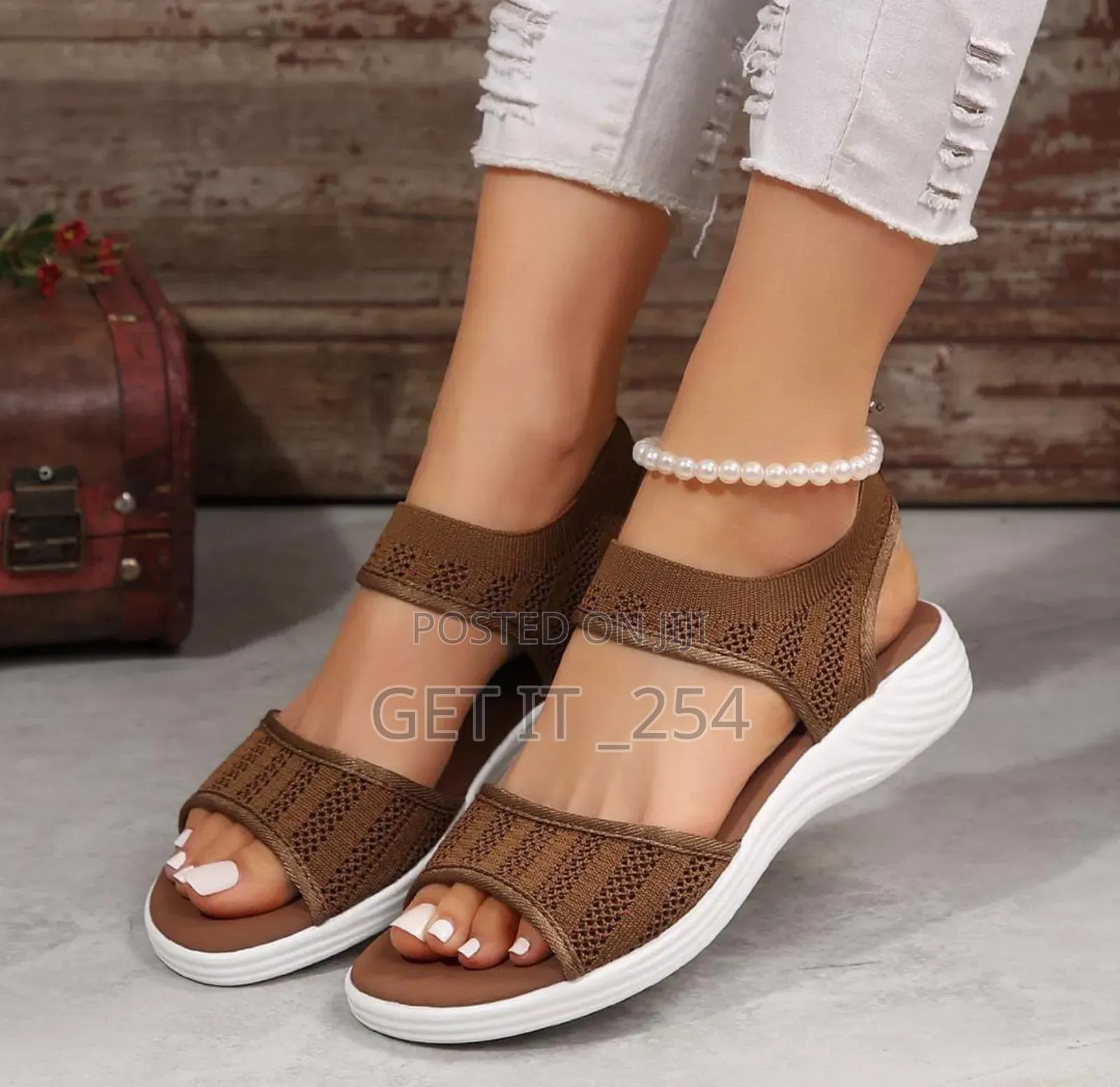 Meshed Strappy Sandals