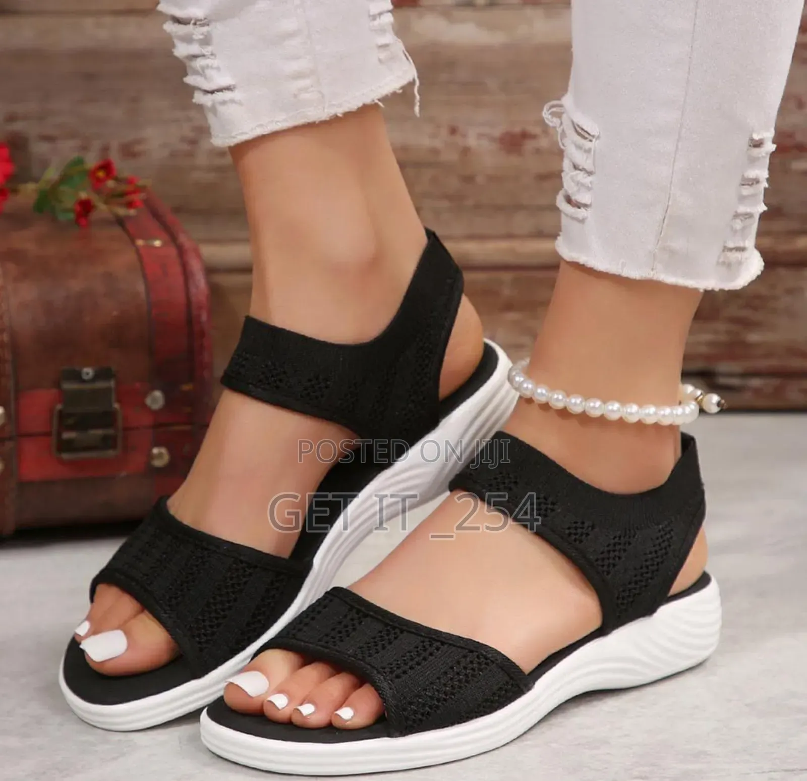 Meshed Strappy Sandals