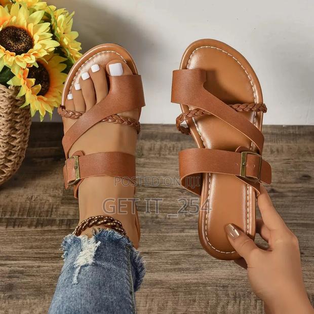 🔷Ladies Fancy Sandles Colours: Brown, White & Black - thumbnail 2