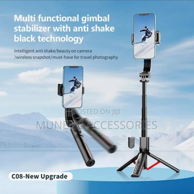 C08 Phone Stabilizer Gimbal 1axis Tripod Remote Selfie Stick - main view