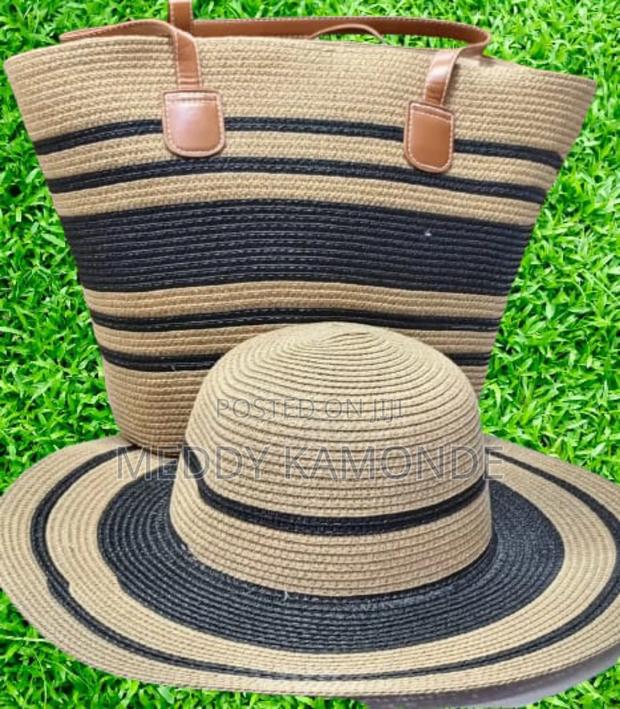 Beige/Pink/Orange Bag+Hat