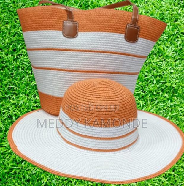 Beige/Pink/Orange Bag+Hat - thumbnail 3