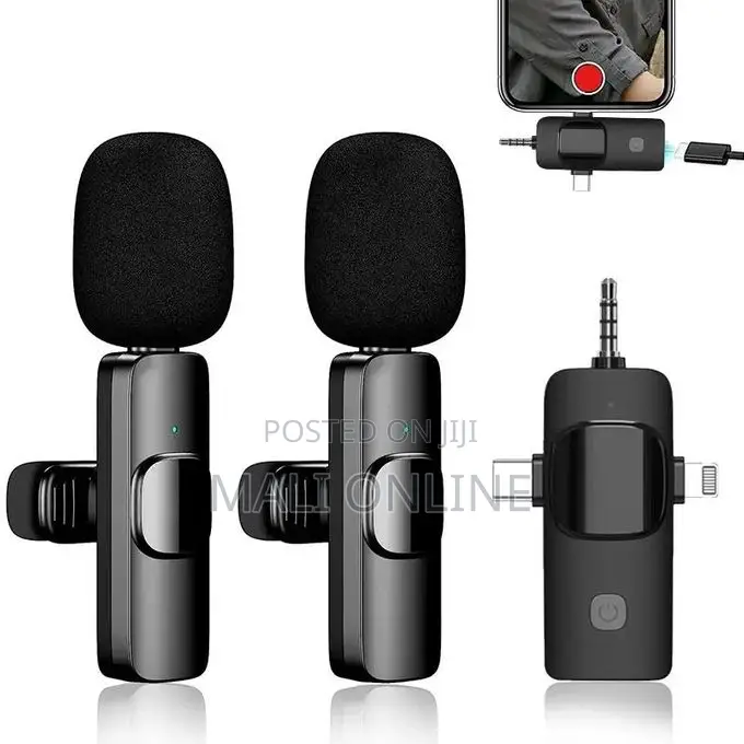 3-in-1wireless Lavalier Microphone 3.5mm Round Jack Cordless