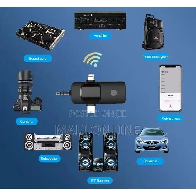 3-in-1wireless Lavalier Microphone 3.5mm Round Jack Cordless