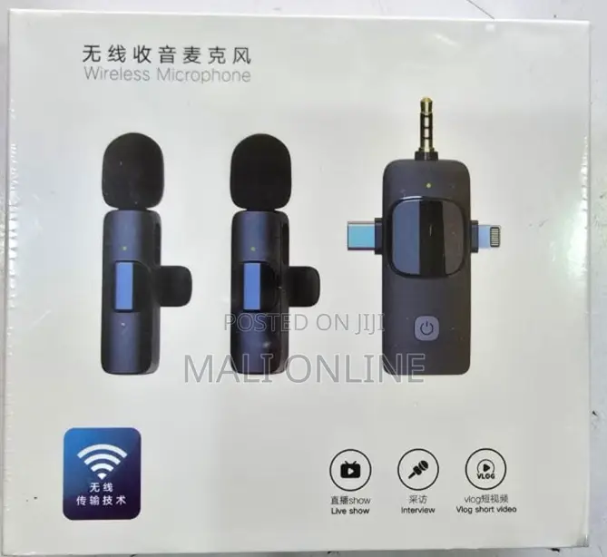 3-in-1wireless Lavalier Microphone 3.5mm Round Jack Cordless