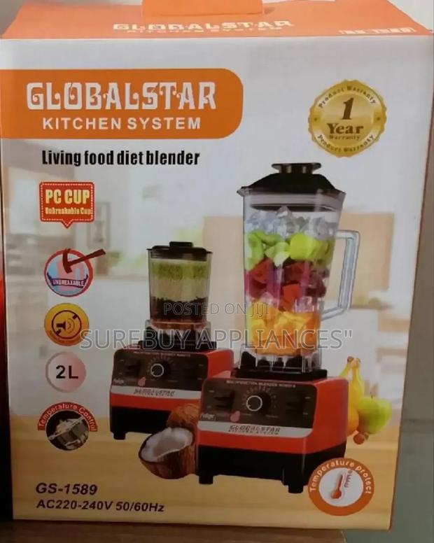 2 in 1 Global Star Commercial Blender (Silver Crest Model