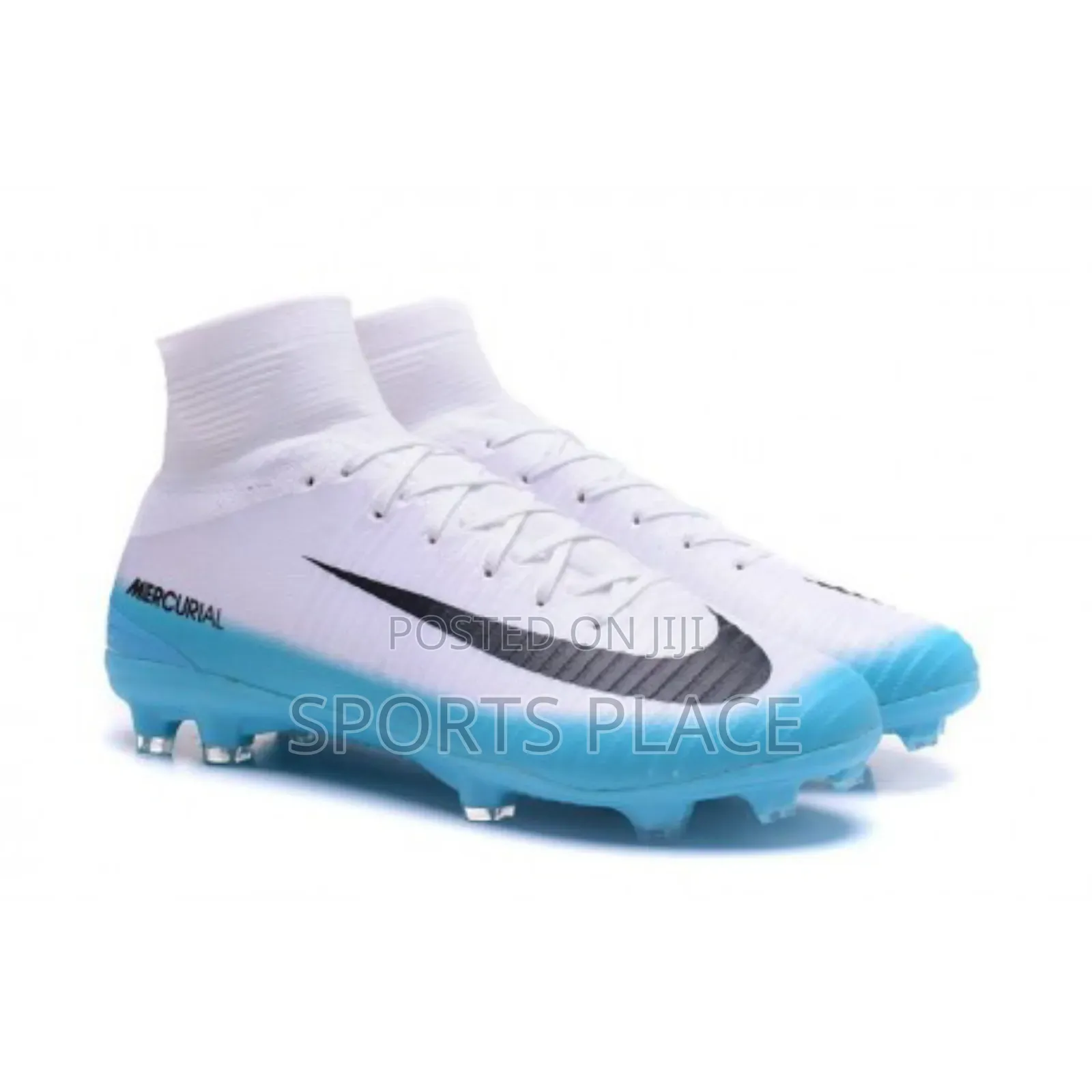 The New White,Blue and Black Mercurial Football Cleats
