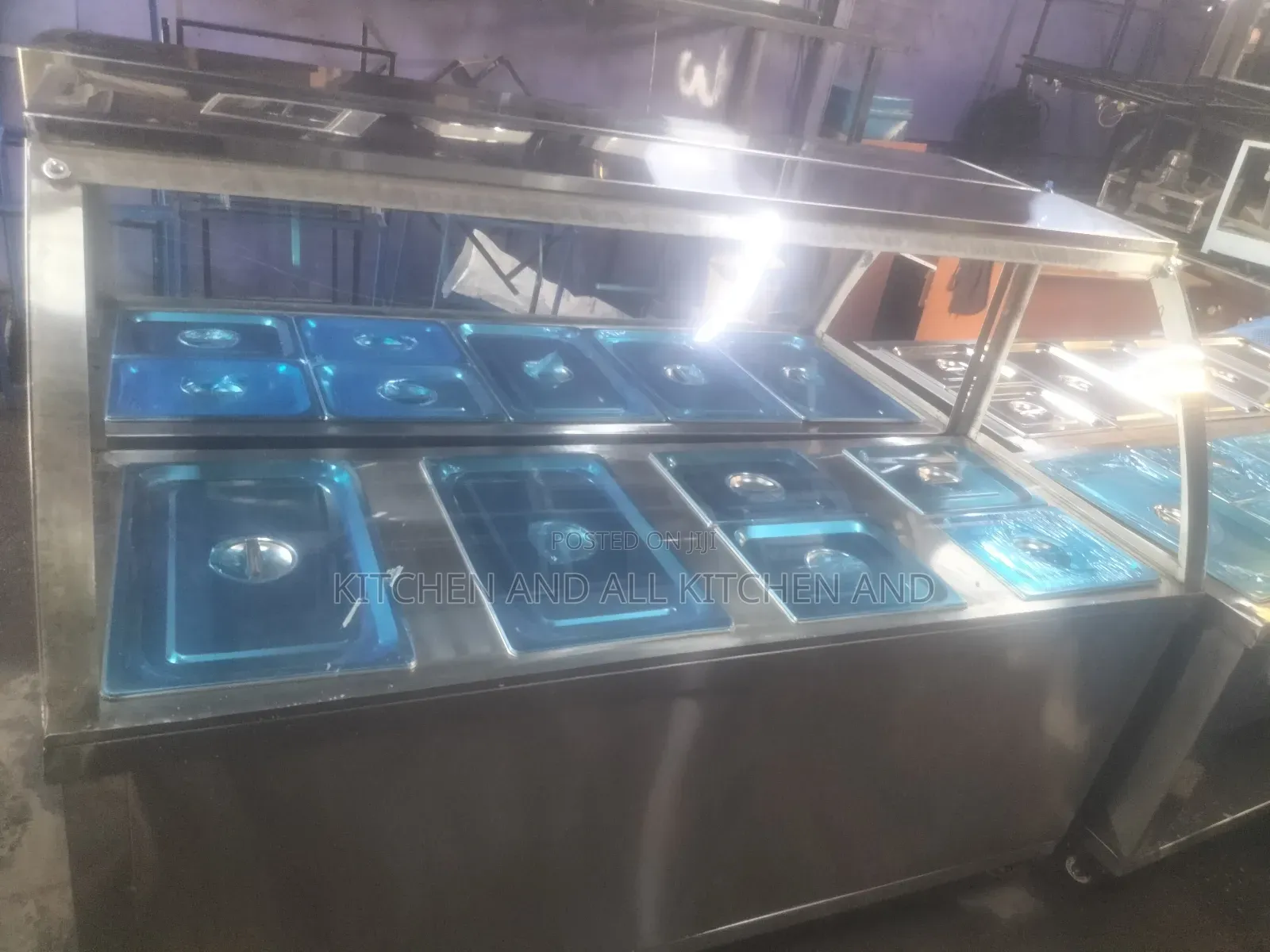 Stainless Steel Quality Baine Marie,Curved Glass Display