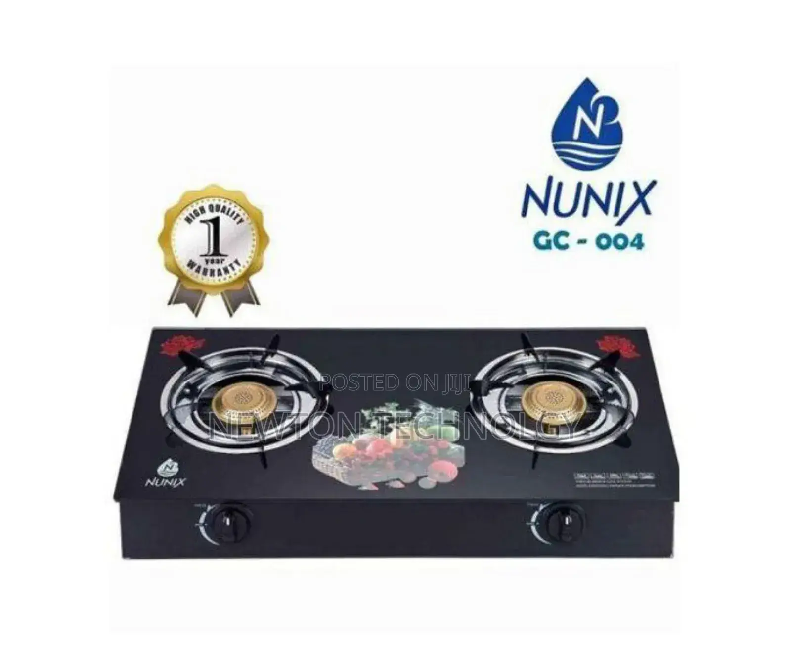 Nunix Glass Table Top Double Gas