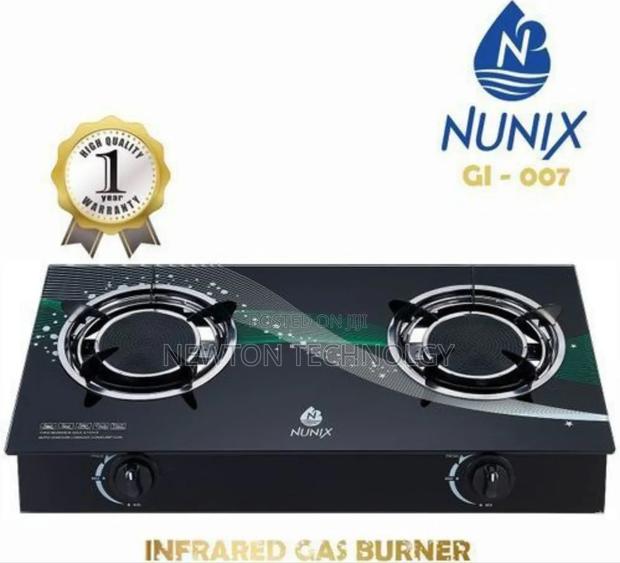 Nunix 2 Burner Low Gas Glass Top Table Infrared Cooker