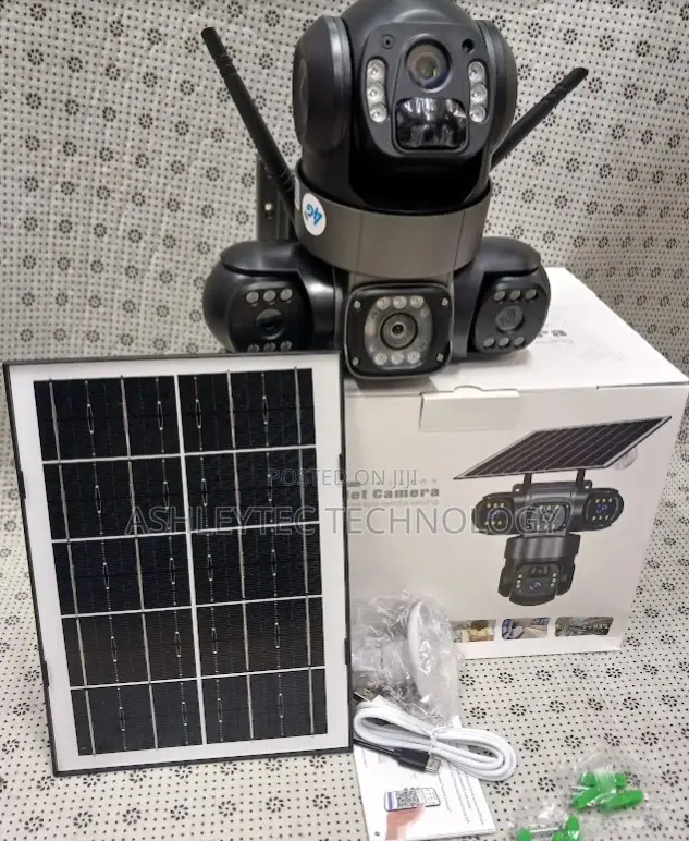 Surveillance Camera 3 Lenses PTZ 4g Simcard Solar Camera
